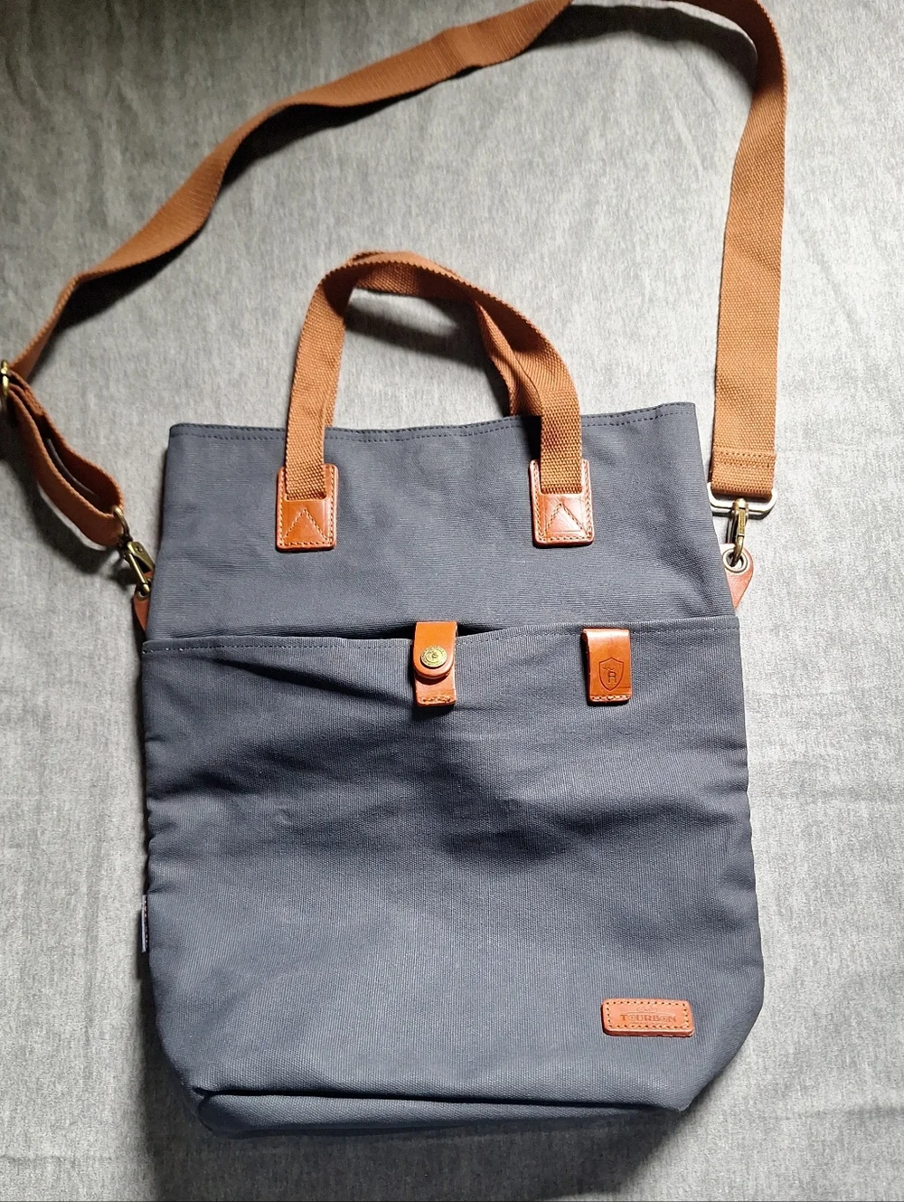 Tourbon Canvas Clip-on Quick-release Bike Panniers Versatile Shoulder Bag - Picture 15 of 16